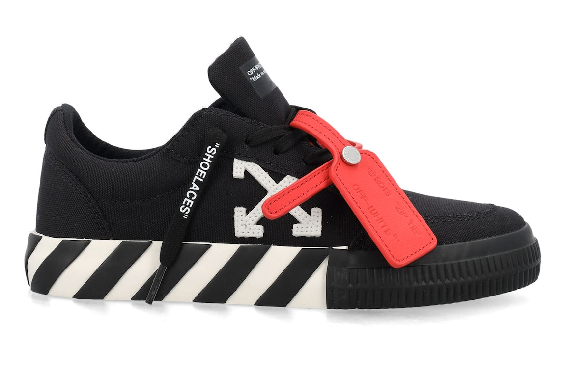 Pre-owned Off-white Vulcanized Low Canvas White Black (women's) In Black/white